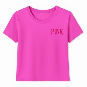 Victoria's Secret Pink Women's Cotton Tee in Fuschia -- Size L